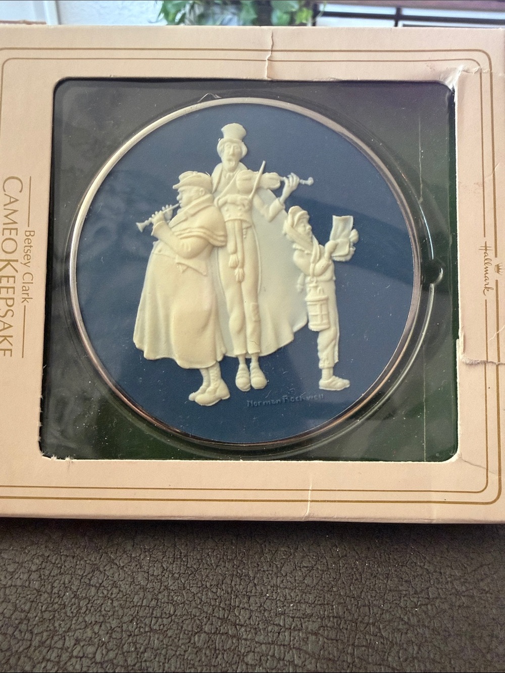 Hallmark Blue and Cream Cameo Keepsake Holiday Ornament